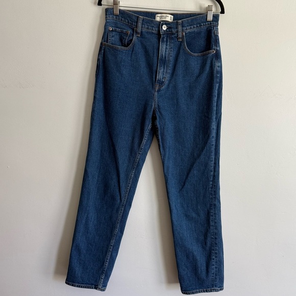Abercrombie&Fitch the Ankle Straight Ultra High Rise Classic Blue Jeans Size 10L - Picture 1 of 6